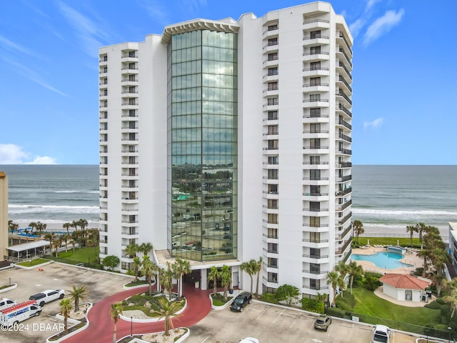 2425 S Atlantic Ave Unit 1004, Daytona Beach Shores, FL 32118 - view of apartment building / complex with view of water and beach