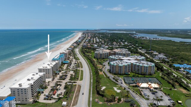 4631 S Atlantic Ave Unit 8101, Ponce Inlet, FL 32127 - bird's eye view of waterfront with a beach and apartment complex