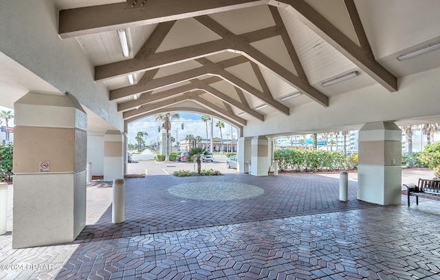 2700 N Atlantic Ave Unit 905, Daytona Beach, FL 32118 - community lobby with beam ceiling and high vaulted ceiling