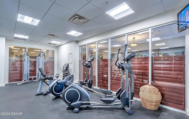 2700 N Atlantic Ave Unit 905, Daytona Beach, FL 32118 - gym featuring a drop ceiling