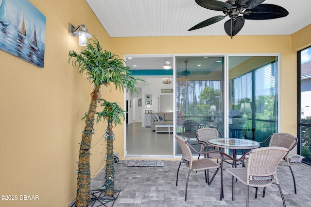 914 Attitude Ave, Daytona Beach, FL 32124 - view of patio with outdoor dining space and ceiling fan