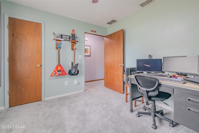 view of carpeted office