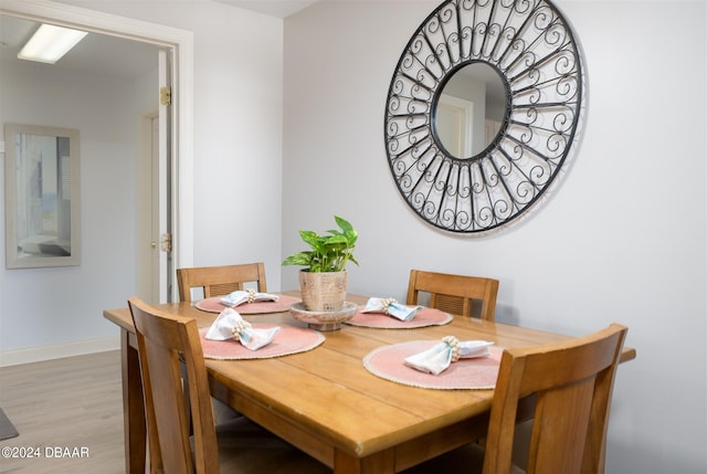 dining area featuring light hardwood / wood-style floors