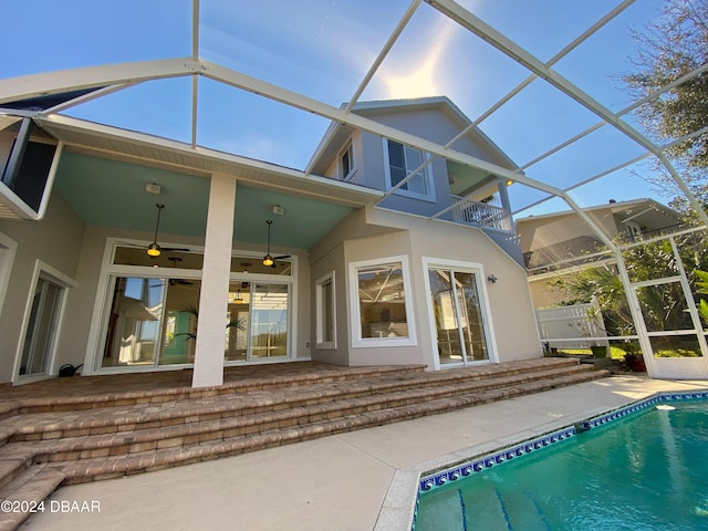 3 Tomoka View Dr, Ormond Beach, FL 32174 - back of house with a patio, a balcony, stucco siding, and ceiling fan