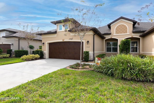 view of front facade with a front yard