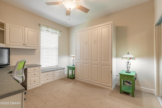 59 Westland Run, Ormond Beach, FL 32174 - office featuring a ceiling fan, light colored carpet, and baseboards