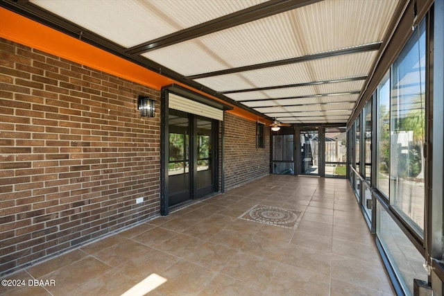 view of unfurnished sunroom