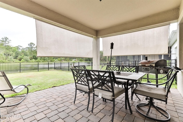 view of patio featuring area for grilling