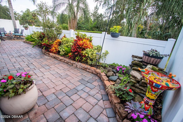 view of patio with a fenced backyard