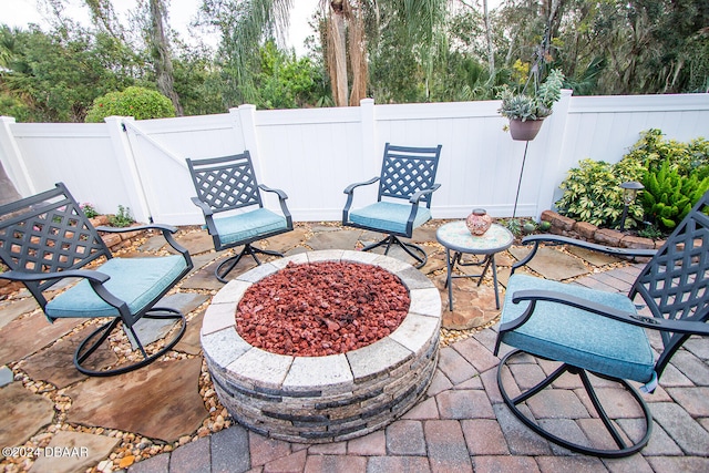 view of patio featuring a fenced backyard