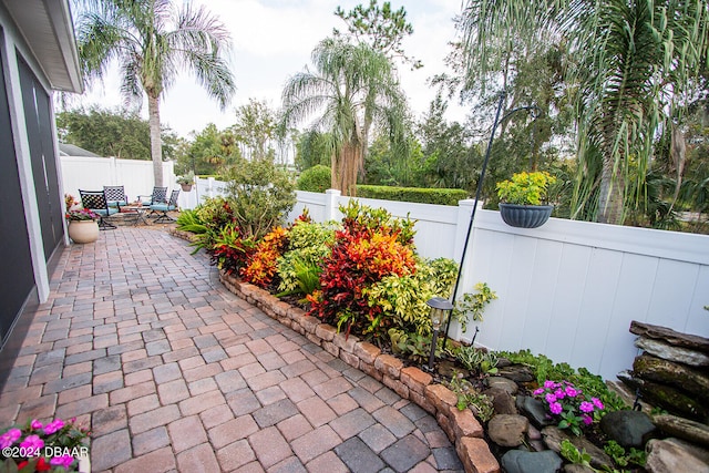 view of patio with a fenced backyard