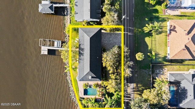 3212 John Anderson Dr, Ormond Beach, FL 32176 - aerial perspective of suburban area featuring property parcel outlined