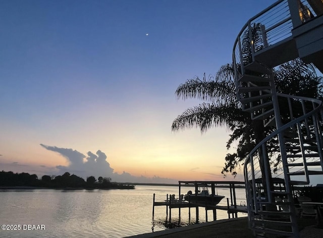 3212 John Anderson Dr, Ormond Beach, FL 32176 - dock area with stairway and a water view