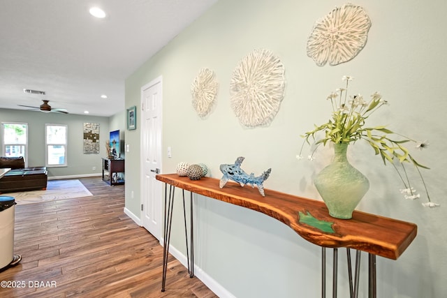 22 Sand Dune Dr, New Smyrna Beach, FL 32169 - hall featuring recessed lighting and wood finished floors