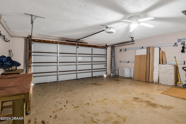 75 Sycamore Cir, Ormond Beach, FL 32174 - garage with ceiling fan and a garage door opener