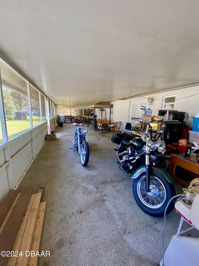 view of garage