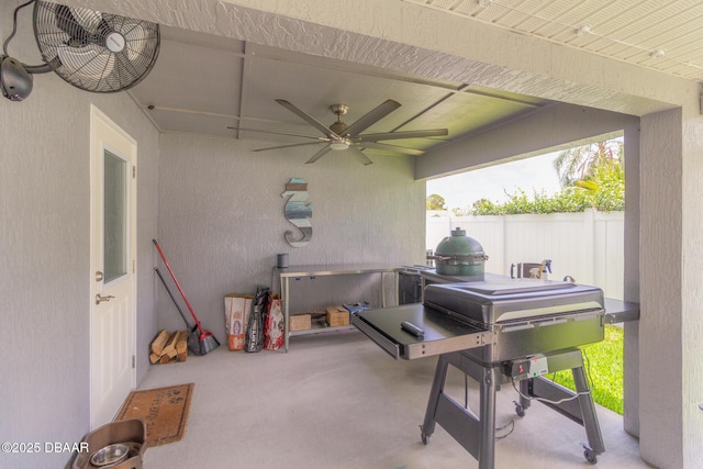 3324 Royal Palm Dr, Edgewater, FL 32141 - view of patio with a ceiling fan and area for grilling