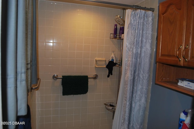 full bathroom with a shower with curtain