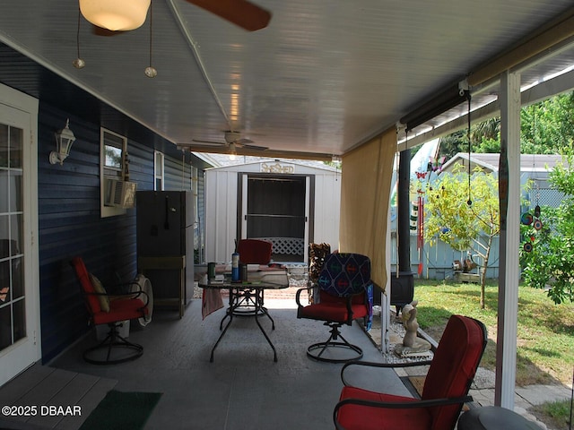 view of patio / terrace with a ceiling fan