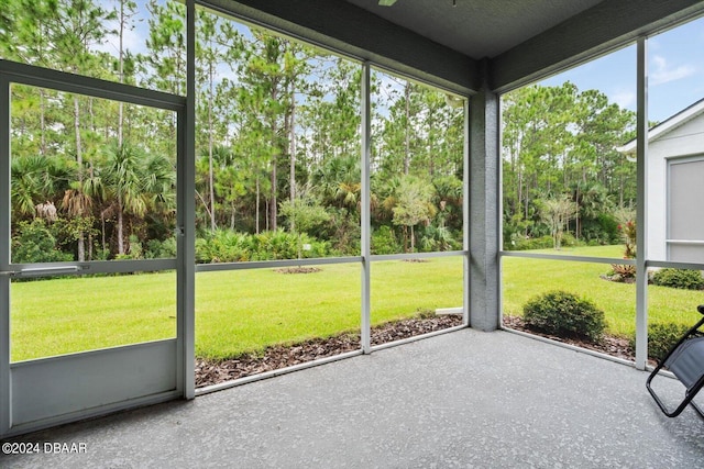 view of unfurnished sunroom