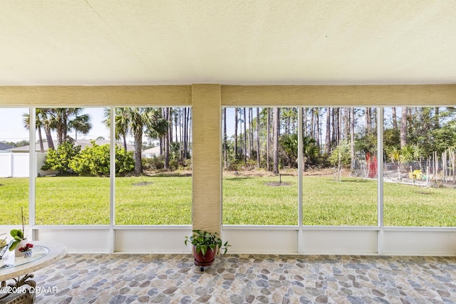 view of unfurnished sunroom