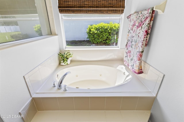 full bathroom featuring a jetted tub