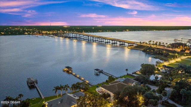 exterior space featuring a water view