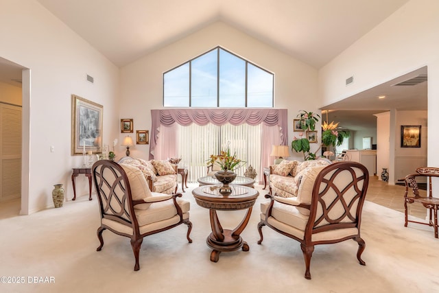 7 Fernery Trl, Ormond Beach, FL 32174 - living area with high vaulted ceiling and light carpet
