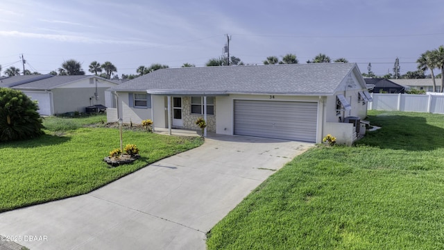 34 Kathy Dr, Ormond Beach, FL 32176 - ranch-style home with driveway, an attached garage, and roof with shingles