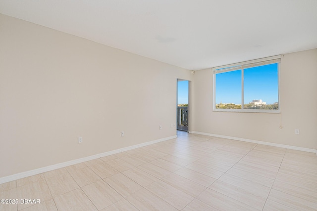 view of tiled spare room