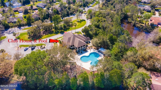 aerial view featuring a residential view