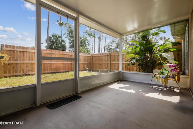 view of unfurnished sunroom