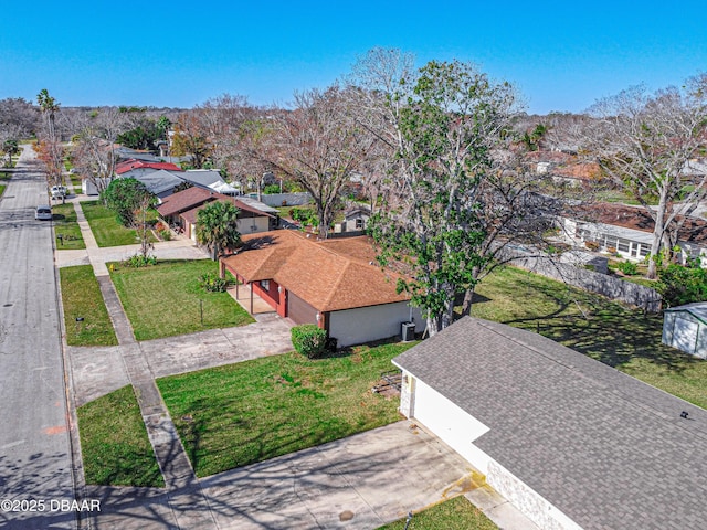 bird's eye view with a residential view