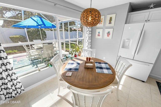 view of tiled dining area