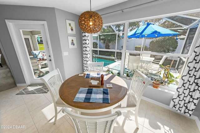 view of tiled dining room