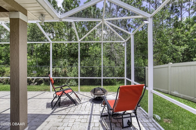 47 Abacus Ave, Ormond Beach, FL 32174 - sunroom / solarium featuring an outdoor fire pit