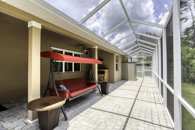 47 Abacus Ave, Ormond Beach, FL 32174 - sunroom with a ceiling fan