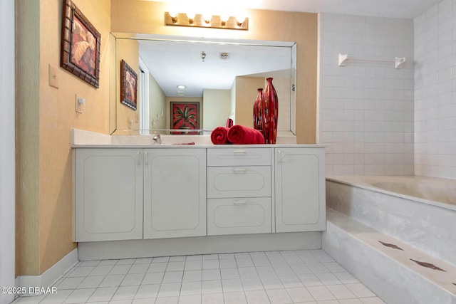 2425 S Atlantic Ave Unit 202, Daytona Beach, FL 32118 - bathroom featuring tile patterned flooring, vanity, and washtub / shower combination
