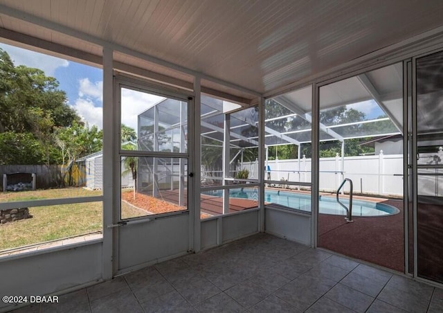 view of unfurnished sunroom