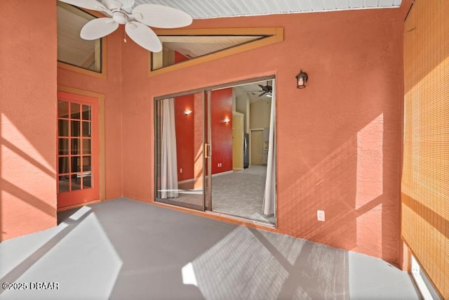 view of patio / terrace featuring ceiling fan