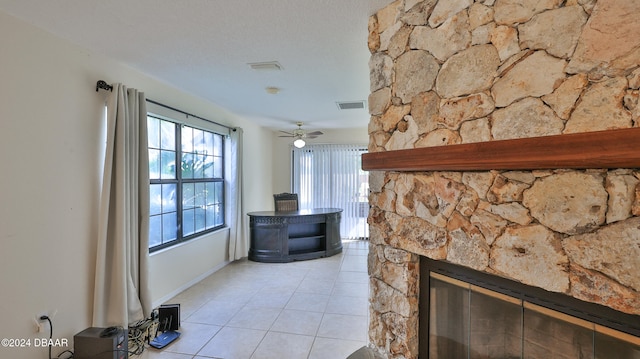 details featuring tile patterned floors and ceiling fan