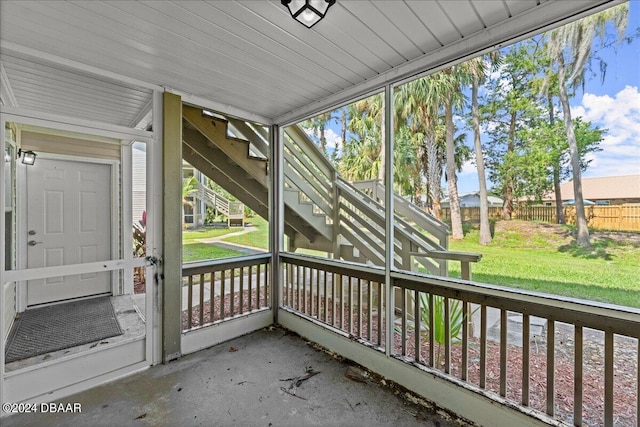 view of sunroom