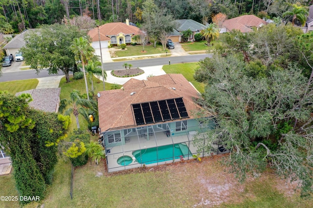 bird's eye view with a residential view