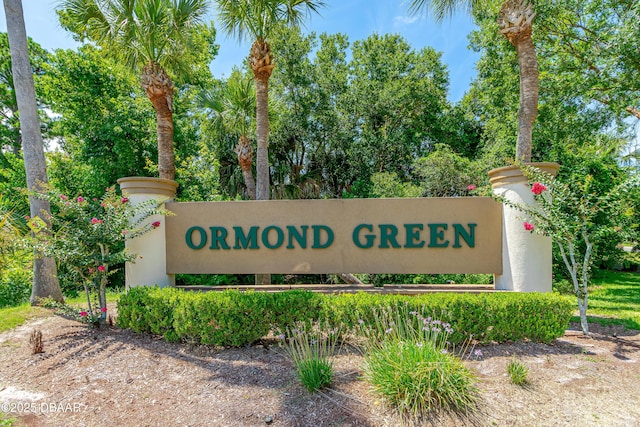 view of community sign