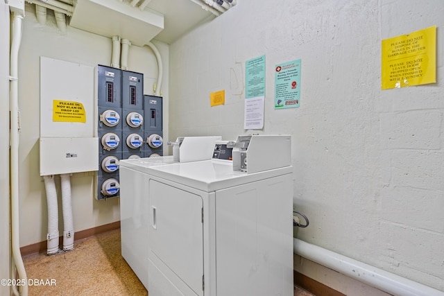 washroom with electric panel