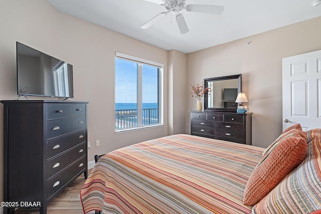 3737 S Atlantic Ave Unit 702, Daytona Beach, FL 32118 - bedroom with wood finished floors and ceiling fan