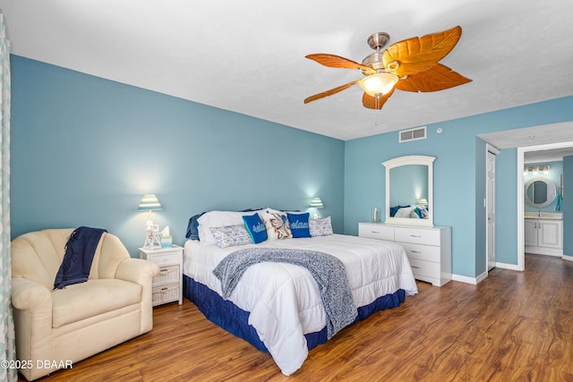 3333 S Atlantic Ave Unit 1802, Daytona Beach, FL 32118 - bedroom featuring wood finished floors and a ceiling fan