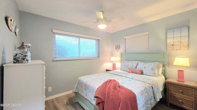 8 Tarpon Ave, Ormond Beach, FL 32176 - bedroom featuring wood finished floors, baseboards, and a ceiling fan