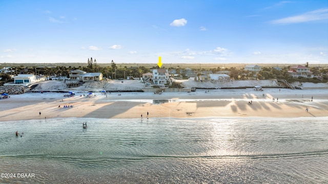 exterior space with a view of the beach