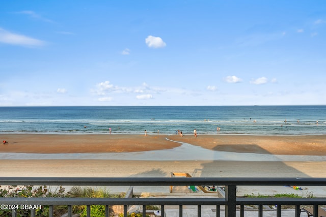 property view of water with a beach view